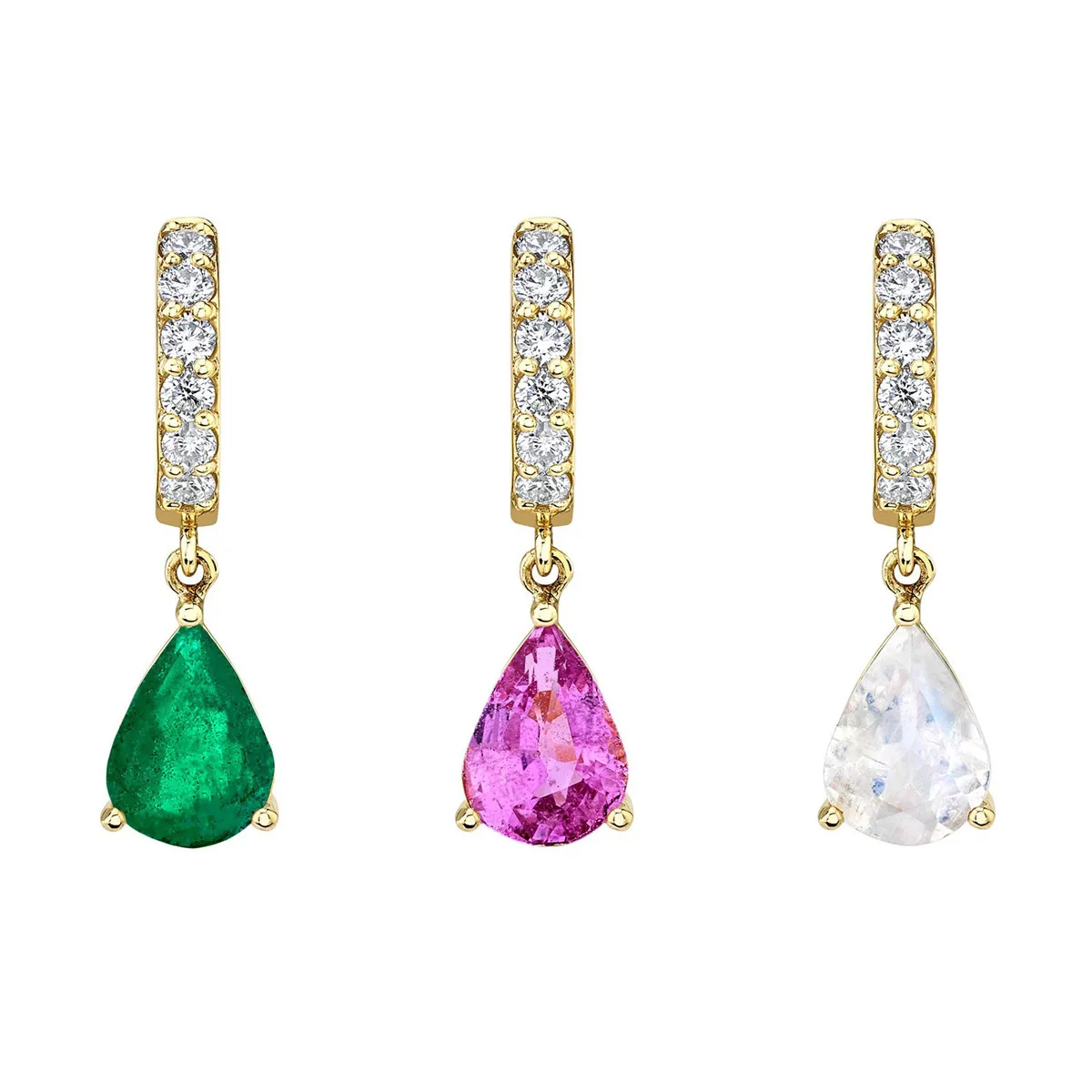 Women Fashion Simple Water Drop Zircon Drop Earrings