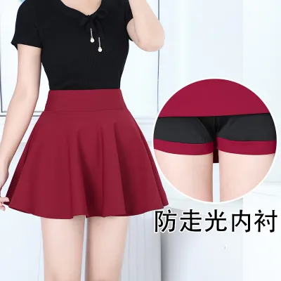 Women High Waist Umbrella Skirt Solid Color Japanese Korean Casual