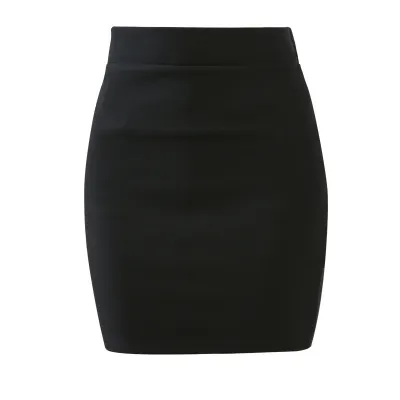 Women Cotton Stretch Work Skirt Urban Wind Solid Color