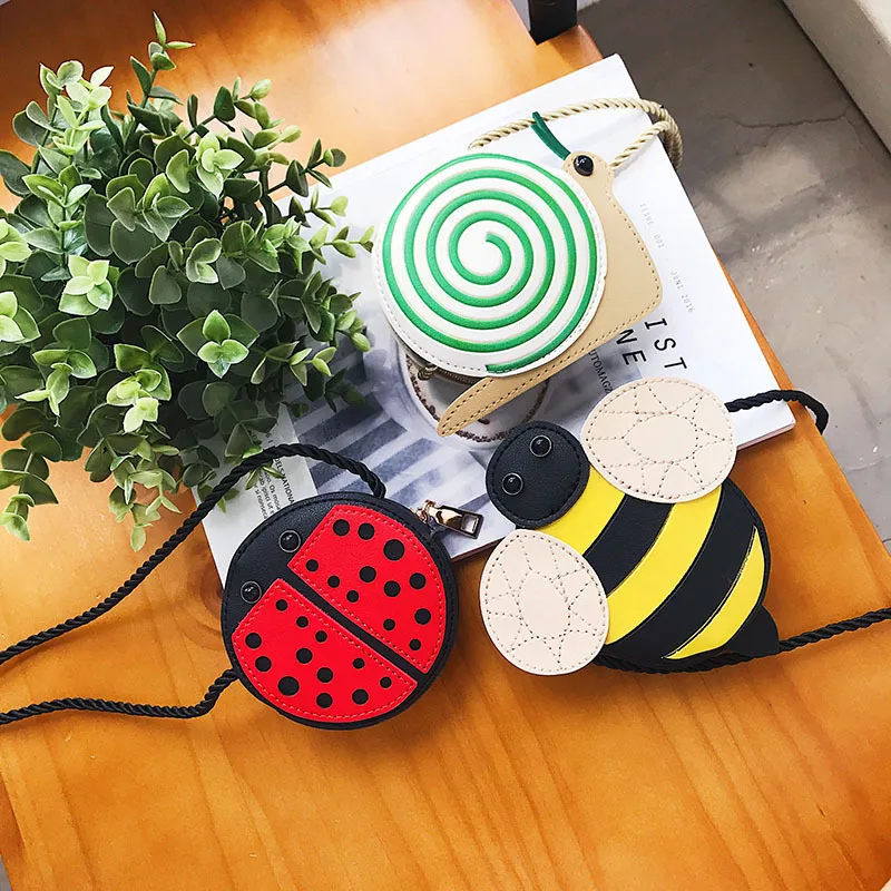 Kids Girls Cute Cartoon Bee PU Crossbody Bag for Toddler