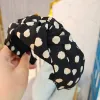Black Twill Dot Knot Hairband