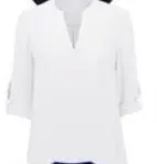 Summer Women Casual Solid Color V-Neck Long Sleeve Chiffon Blouse