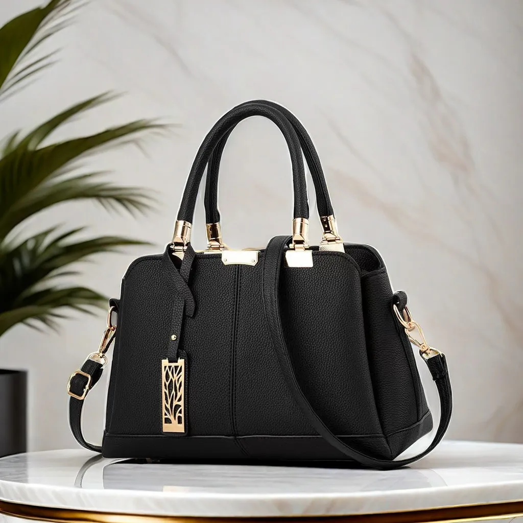 Women Fashion Large Capacity PU Square Handbag Tote Bag