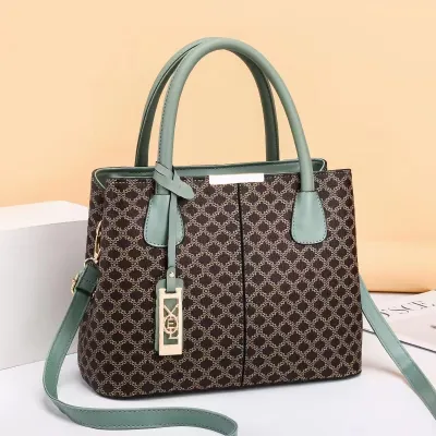 Women Fashion PU Printed Large Capacity Square Killer Tote Bag with Zipper Closure