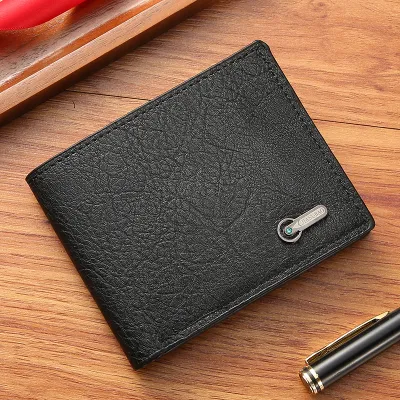 Men Simple Business Casual Square PU Leather Wallet