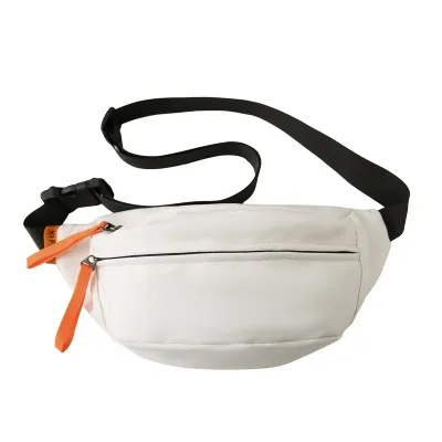 Neutral Fashion Casual Solid Color Zipper Sport Crossbody Chest Bag