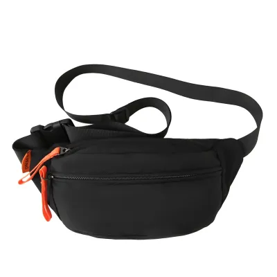 Neutral Fashion Casual Solid Color Zipper Sport Crossbody Chest Bag