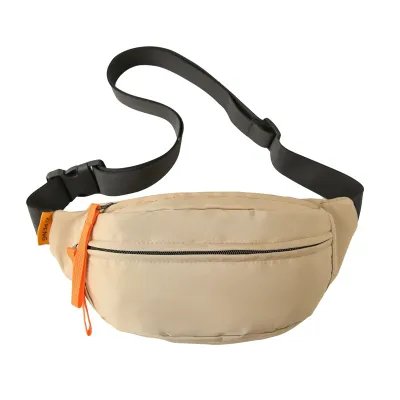 Neutral Fashion Casual Solid Color Zipper Sport Crossbody Chest Bag