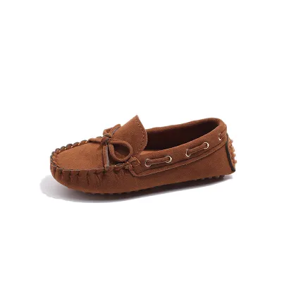 Kids Boys Girls Casual Cute Bow Solid Color Slip On Low Top Flat Shoes