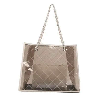Women Fashionable Transparent Clear Large Capacity Tote Bag