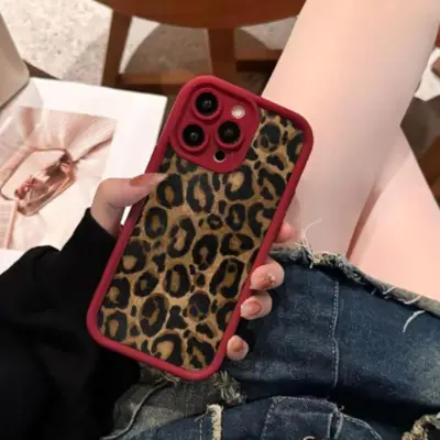 Women Fashionable Simple Leopard Anti-Drop Silicone Case For Apple Mobile Phone