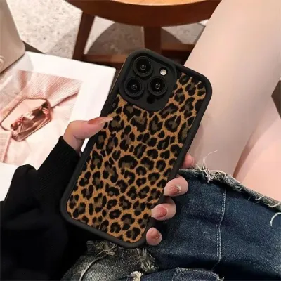 Women Fashionable Simple Leopard Anti-Drop Silicone Case For Apple Mobile Phone