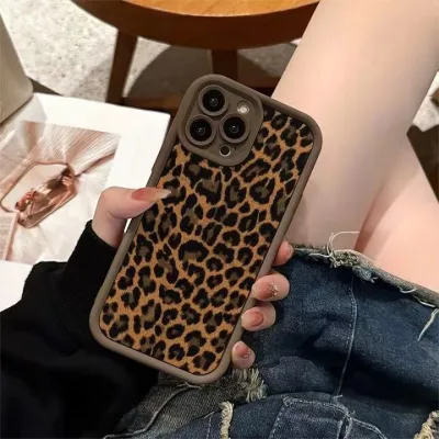 Women Fashionable Simple Leopard Anti-Drop Silicone Case For Apple Mobile Phone
