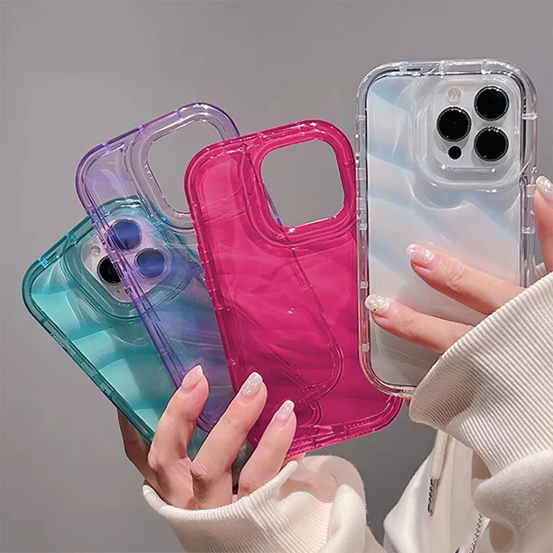 Women Simple Laser Clear TPU Apple Phone Case All-Inclusive