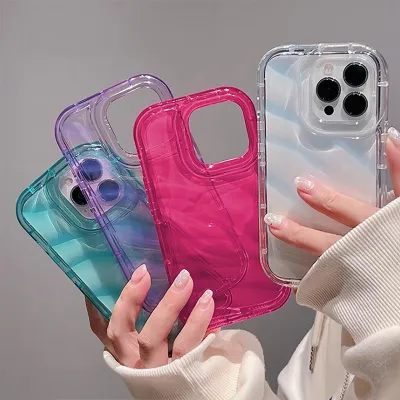 Women Simple Laser Clear TPU Apple Phone Case All-Inclusive
