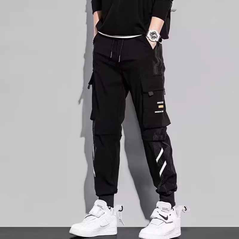 【MODERNIF】With banding cargo jogger pants XXL~ Laixton Men's Techwear Jogger Pants Fashion Hip Hop Casual