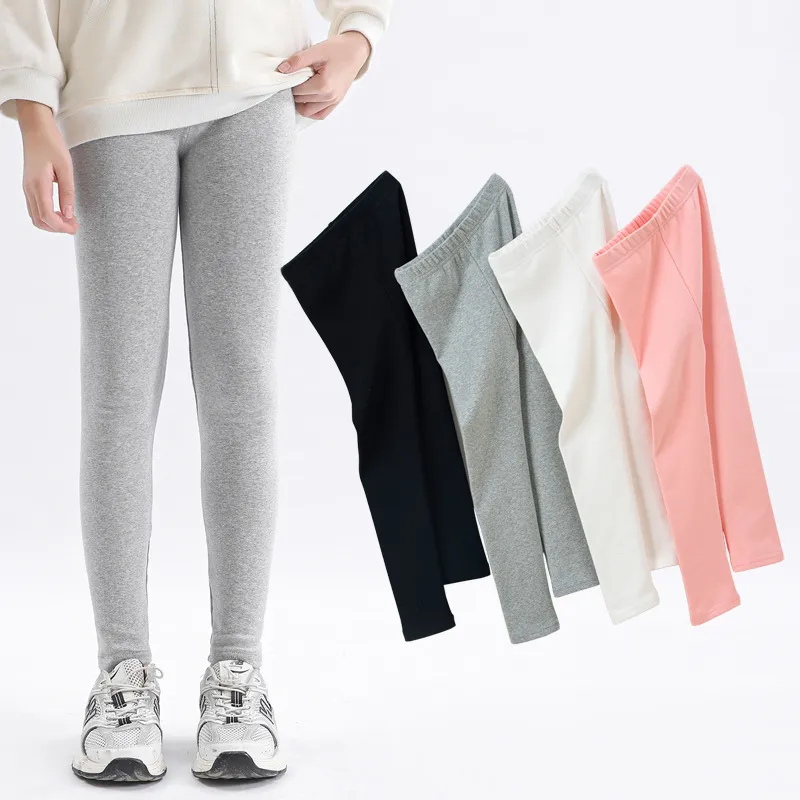 Kids Toddler Big Girls Casual Cute Basic Solid Color Cotton Tight Leggings Pants