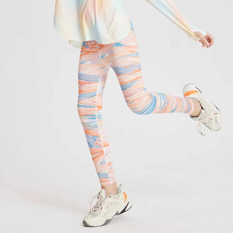 Kids Toddler Big Girls Casual Yoga Sports Multicolor Tie-Dye Leggings Pants