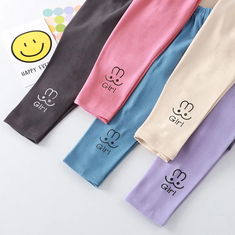Kids Toddler Big Girls Basic Casual Cute Cartoon Letters Print De Velvet Tight Leggings Pants