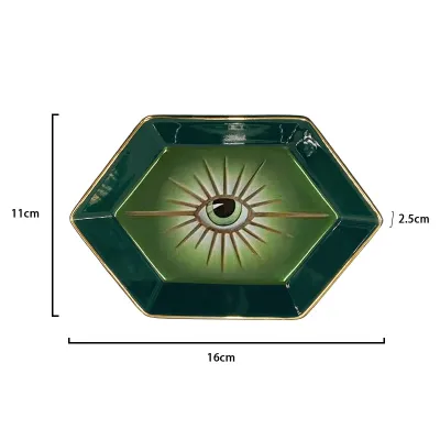 Simple Creative Colorful Hexagonal Eyes Ceramic Tray European Style Home Kitchen Decorative Plate