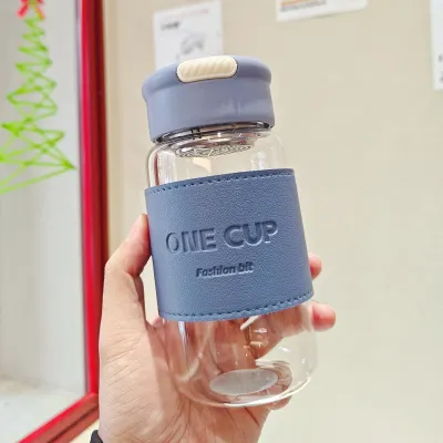 Simple Fashion Tea Water Separation Glass Portable Cup with Cover