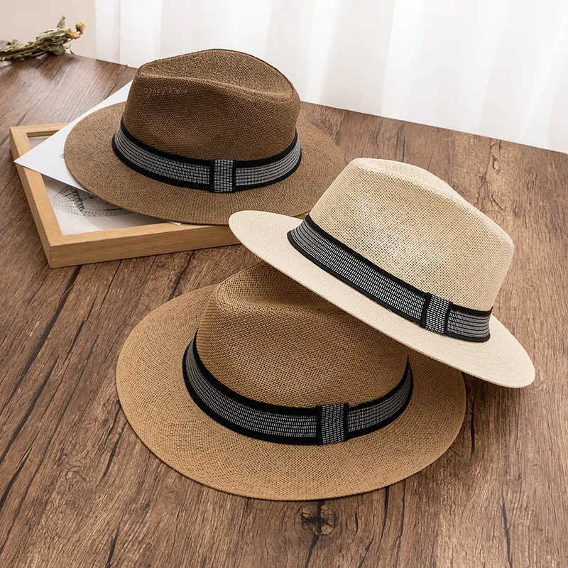 Men Simple Casual Straw Woven Sunscreen Hat