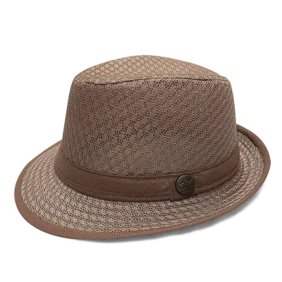 Men Simple Fashion Breathable Mesh Sunshade British Jazz Hat
