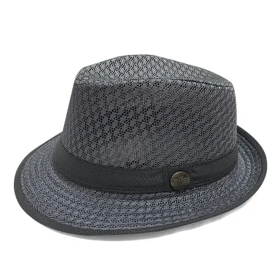 Men Simple Fashion Breathable Mesh Sunshade British Jazz Hat