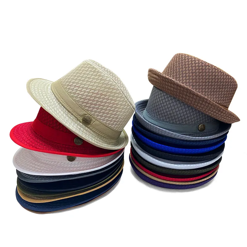 Men Simple Fashion Breathable Mesh Sunshade British Jazz Hat