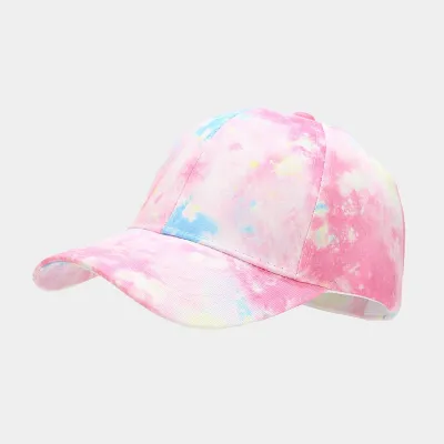 Summer Women Fashion Tie-Dye Colorful Graffiti Cap Polyester Dome Hat