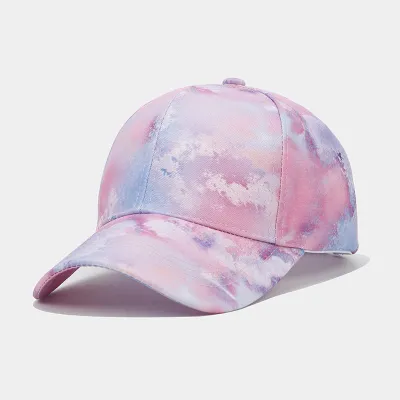 Summer Women Fashion Tie-Dye Colorful Graffiti Cap Polyester Dome Hat