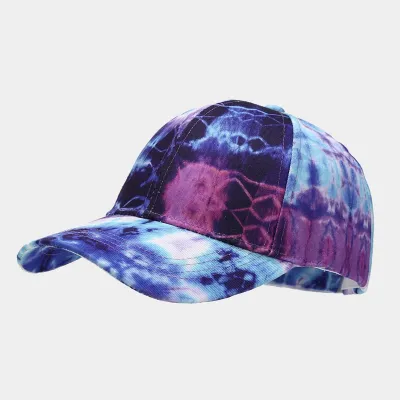 Summer Women Fashion Tie-Dye Colorful Graffiti Cap Polyester Dome Hat