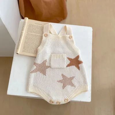 Kids Baby Girls Autumn Winter Casual Cute Star Long Sleeve Knitted Cardigan Sweater and Shorts Set
