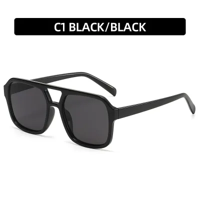 Classic Double Beam Aviator Sunglasses PC Frame AC Lens