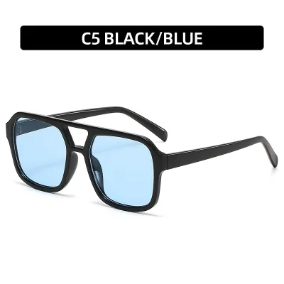 Classic Double Beam Aviator Sunglasses PC Frame AC Lens