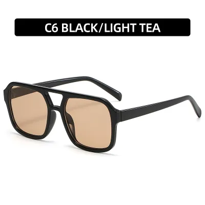 Classic Double Beam Aviator Sunglasses PC Frame AC Lens