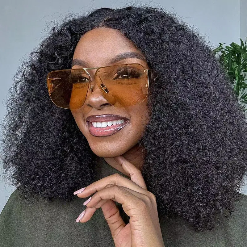 Fashion Metal Half Frame Square Sunglasses