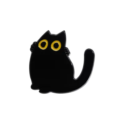 Women Fashion Cartoon Cute Kitten Metal Brooch Simple Brooch