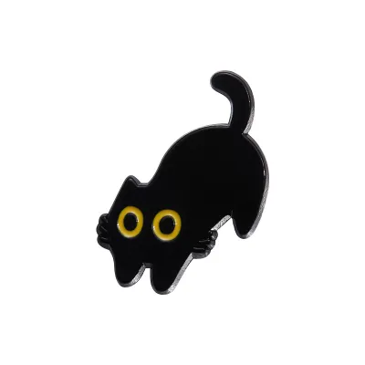 Women Fashion Cartoon Cute Kitten Metal Brooch Simple Brooch