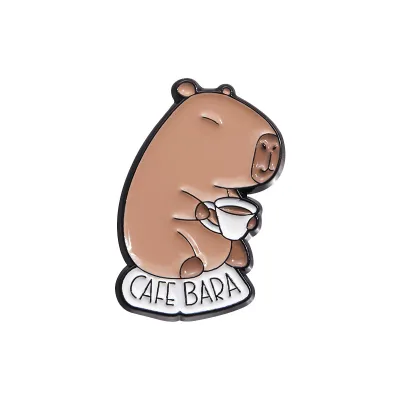 Women Fashion Cartoon Cute Bear Milk Tea Cup Zinc Alloy Brooch