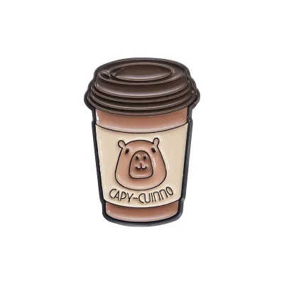 Women Fashion Cartoon Cute Bear Milk Tea Cup Zinc Alloy Brooch