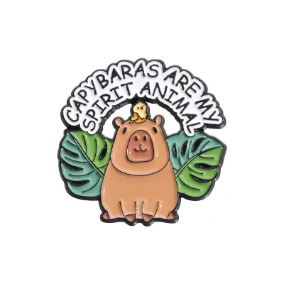 Women Cartoon Cute Animal Capybara Alloy Paint Brooch