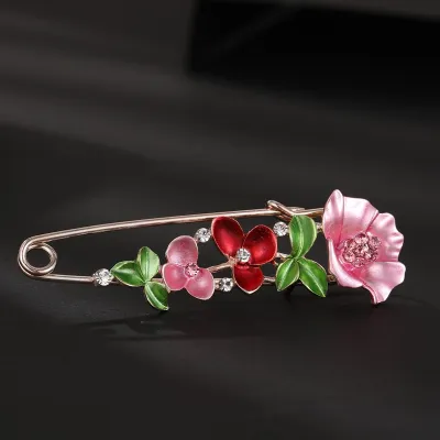 Women Fashion Tulip Floral Big Ethnic Brooch Pin