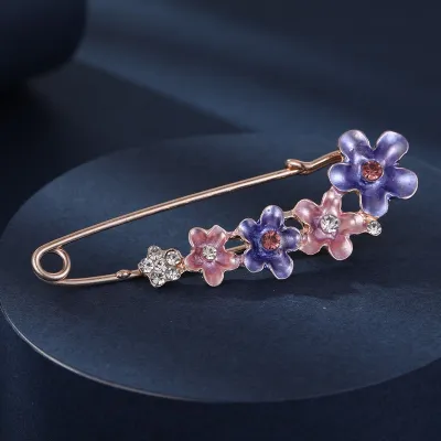 Women Fashion Tulip Floral Big Ethnic Brooch Pin