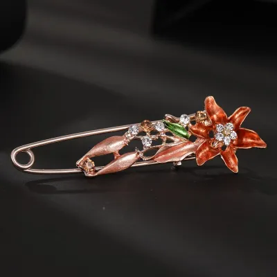 Women Fashion Tulip Floral Big Ethnic Brooch Pin