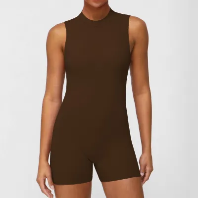 Women's Backless Tight Sports Yoga Romper - Athleisure Solid Color