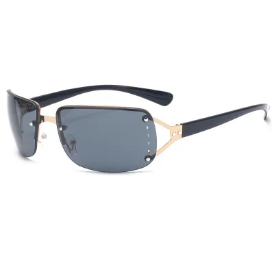Women Fashion Frameless Cut-Edge Rectangular Sunglasses