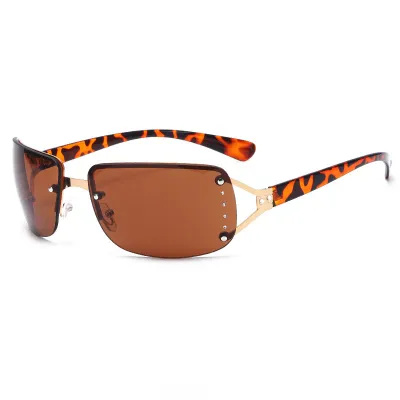 Women Fashion Frameless Cut-Edge Rectangular Sunglasses