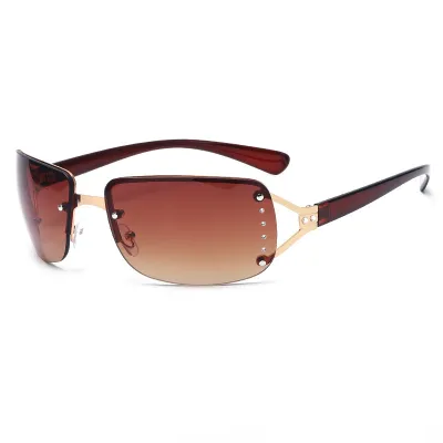 Women Fashion Frameless Cut-Edge Rectangular Sunglasses
