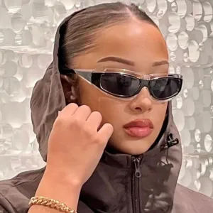 Women Fashion Y2K Punk Oval Sunglasses PC